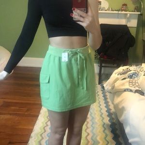 green mini skort